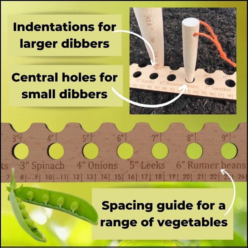 Wooden Planting Ruler For Gardeners Perfect Seed Spacer For